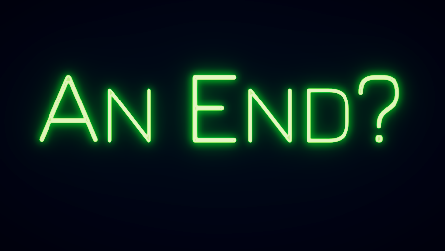 in-game endcard saying "An End".